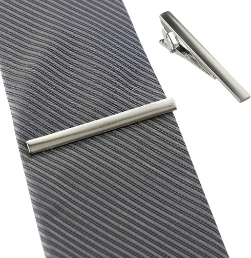 Roctee 2pcs Tie Bars for Men Silver 2.4 Inch, Tie Clip Tack Pin Pinch Tie Clip Clasp Set for Classic Style Ties Neckties for Men Suit Accessories ...
